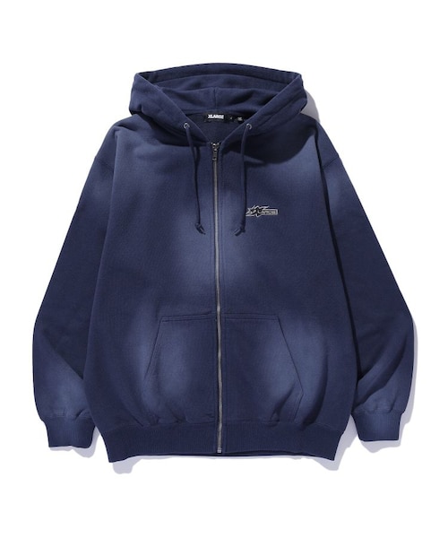 SPRAY DYED ZIP UP HOODED SWEATSHIRT｜エクストララージの通販｜&mall