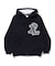 PATCHED THERMAL ZIP UP HOODED SWEATSHIRT