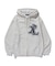 PATCHED THERMAL ZIP UP HOODED SWEATSHIRT