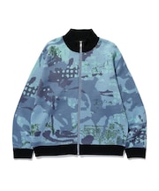 GEOMETRIC ZIP UP KNIT SWEATER