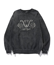 EMBROIDERED BLEACHED CREWNECK SWEATSHIRT