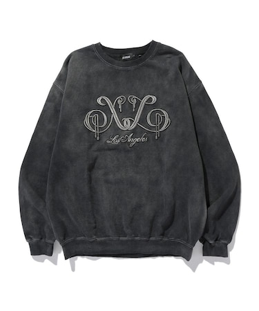 EMBROIDERED BLEACHED CREWNECK SWEATSHIRT