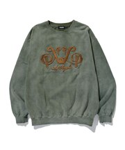 EMBROIDERED BLEACHED CREWNECK SWEATSHIRT