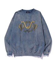 EMBROIDERED BLEACHED CREWNECK SWEATSHIRT