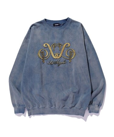 EMBROIDERED BLEACHED CREWNECK SWEATSHIRT