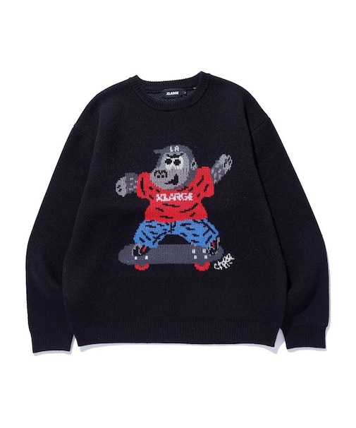 GORILLA CREWNECK KNIT SWEATER
