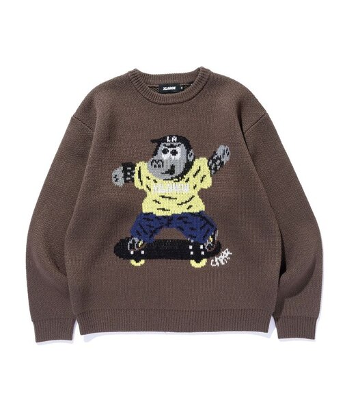 GORILLA CREWNECK KNIT SWEATER