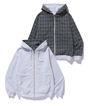 REVERSIBLE ZIP UP HOODED SWEATSHIRT