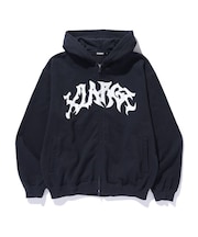 DISTORTED LOGO ZIP UP HOODED SWEATSHIRT
