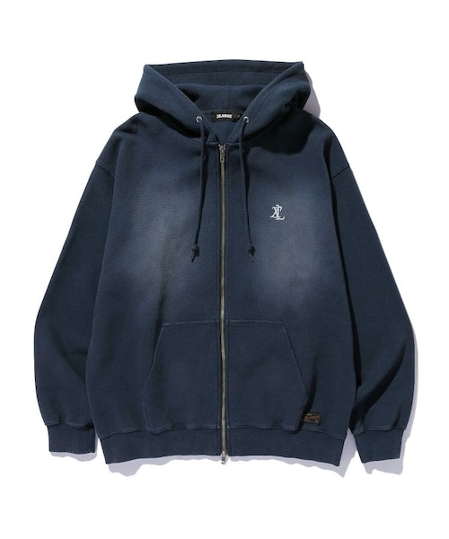 FADED WAFFLE ZIP UP HOODED SWEATSHIRT｜エクストララージの通販