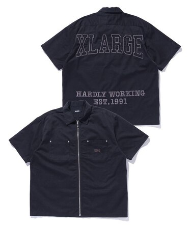 ZIP UP S/S WORK SHIRT