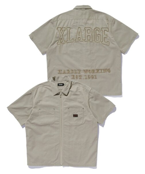 ZIP UP S/S WORK SHIRT