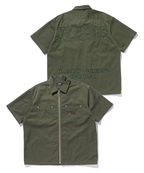 ZIP UP S/S WORK SHIRT｜エクストララージの通販｜&mall（アンドモール