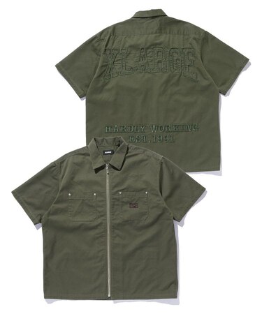 ZIP UP S/S WORK SHIRT