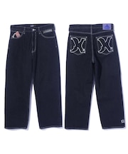 EMBROIDERED DENIM PANTS
