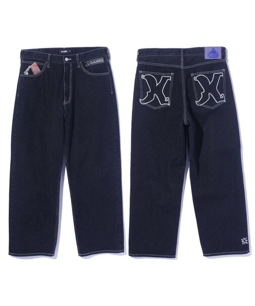 EMBROIDERED DENIM PANTS
