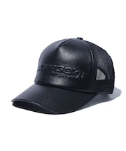 FAUX LEATHER MESH CAP