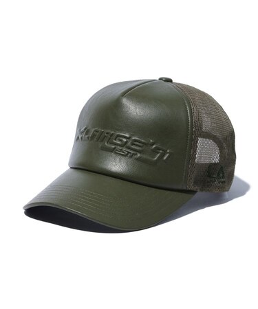 FAUX LEATHER MESH CAP