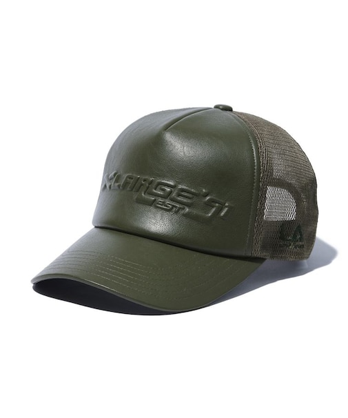 FAUX LEATHER MESH CAP