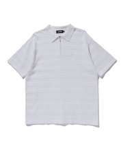 STRIPED KNIT POLO SHIRT