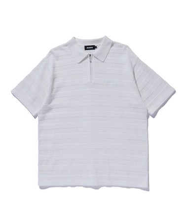 STRIPED KNIT POLO SHIRT