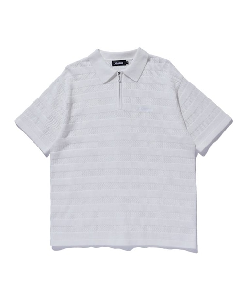 STRIPED KNIT POLO SHIRT