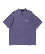 STRIPED KNIT POLO SHIRT