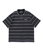 STRIPE ZIP POLO SHIRT