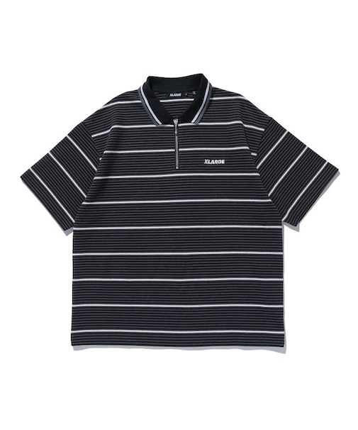 STRIPE ZIP POLO SHIRT