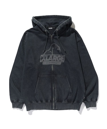 WASHED SLANTED OG ZIP HOODED SWEATSHIRT