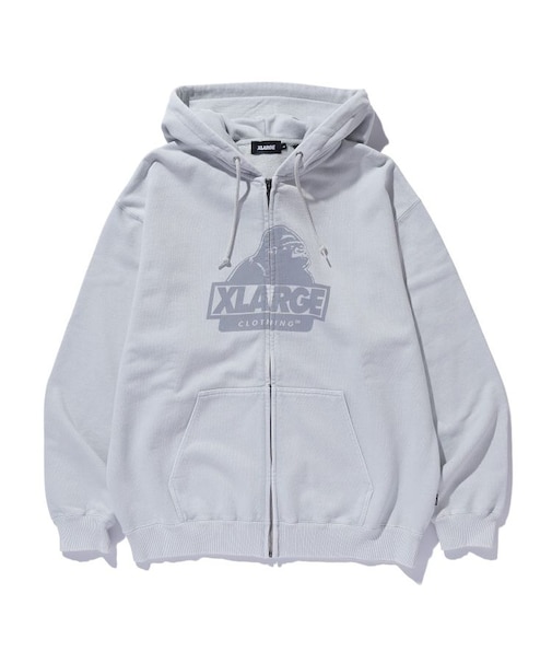 WASHED SLANTED OG ZIP HOODED SWEATSHIRT