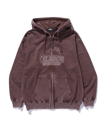 WASHED SLANTED OG ZIP HOODED SWEATSHIRT