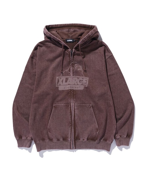 WASHED SLANTED OG ZIP HOODED SWEATSHIRT