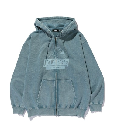 WASHED SLANTED OG ZIP HOODED SWEATSHIRT