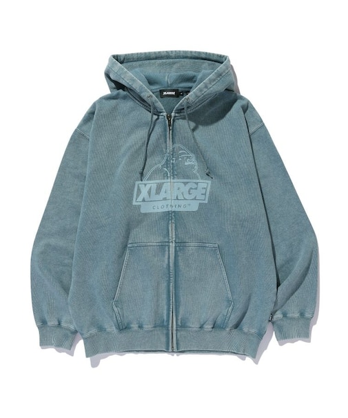 WASHED SLANTED OG ZIP HOODED SWEATSHIRT