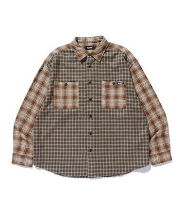 PLAID PANEL L/S SHIRT