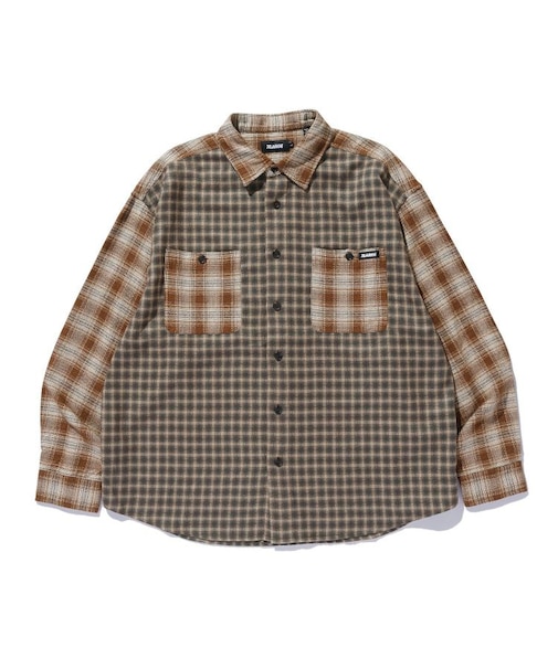 PLAID PANEL L/S SHIRT