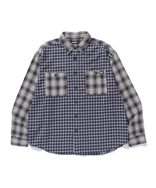 PLAID PANEL L/S SHIRT