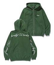 CURSIVE ZIP UP HOODED SWEATSHIRT