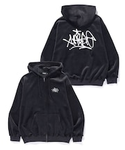 TAGGING VELOUR ZIP HOODIE