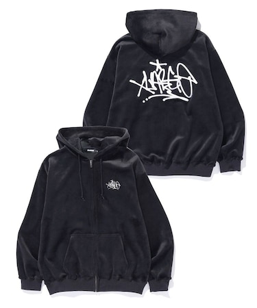TAGGING VELOUR ZIP HOODIE