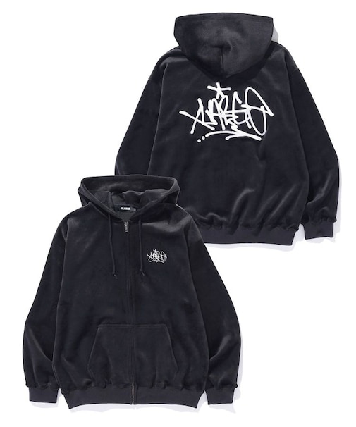 TAGGING VELOUR ZIP HOODIE