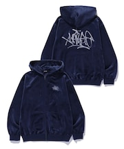 TAGGING VELOUR ZIP HOODIE