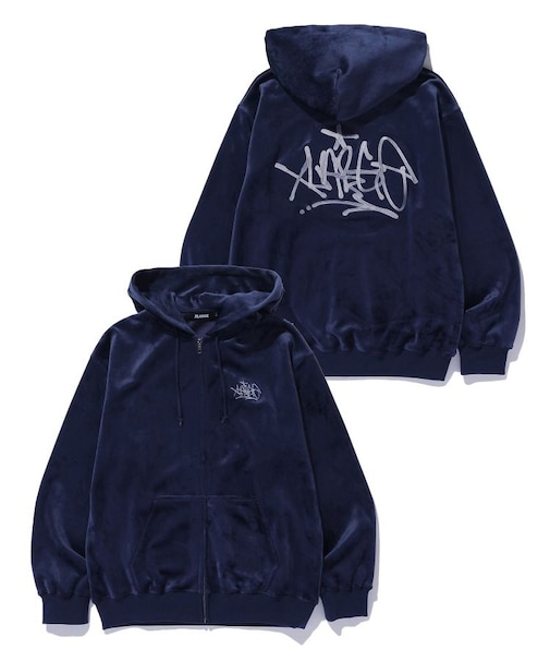TAGGING VELOUR ZIP HOODIE