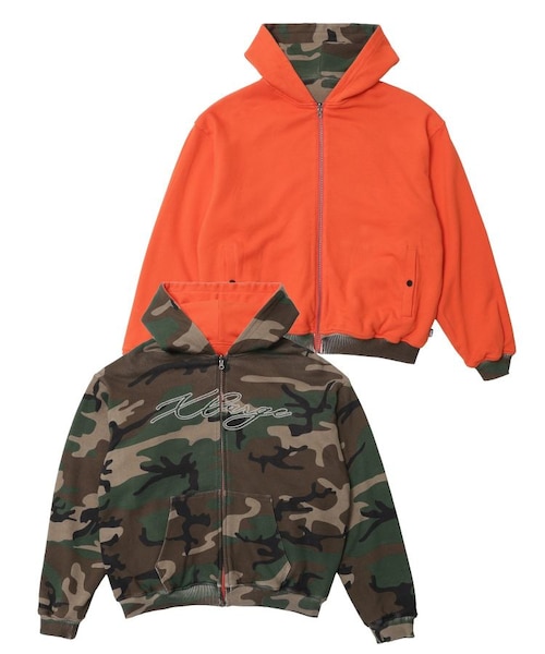 REVERSIBLE CAMO ZIP HOODED SWEATSHIRT｜エクストララージの通販
