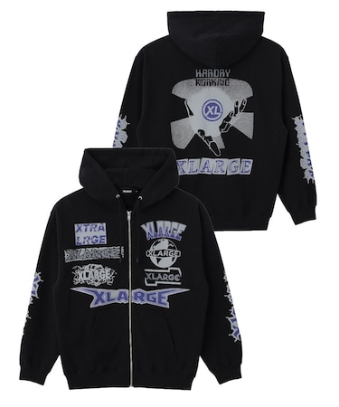 MULTI LOGO ZIP HOODED SWEATSHIRT
