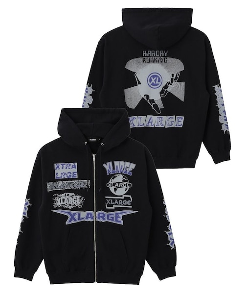 MULTI LOGO ZIP HOODED SWEATSHIRT