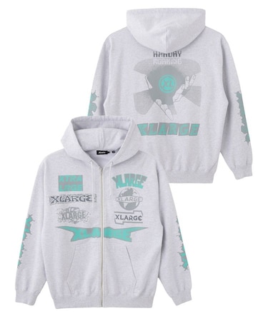MULTI LOGO ZIP HOODED SWEATSHIRT