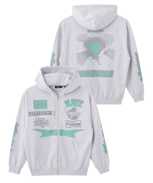 MULTI LOGO ZIP HOODED SWEATSHIRT