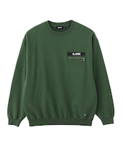 ZIP POCKET CREWNECK SWEATSHIRT